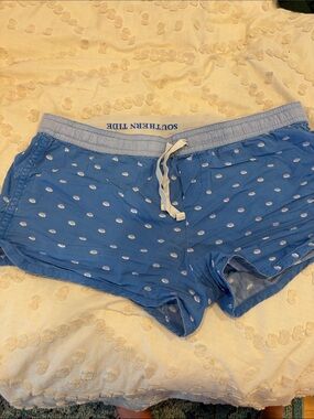 Southern Tide Light Blue Printed Sleep Shorts